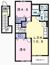 御着駅 徒歩18分 2階の物件間取画像